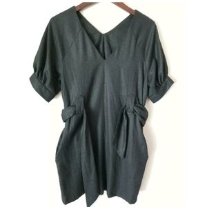 French Connection‎ V Neckline Poet Sleeves Gray Bel